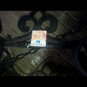 Rot iron chandelier - 6 arm - roughly 4x6